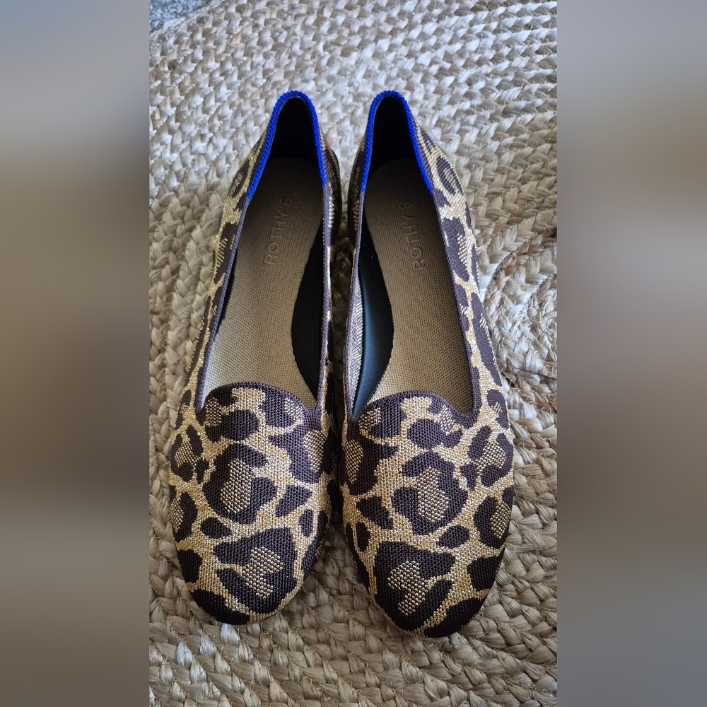 ROTHY lounge Loafer In Metallic Cat Leopard/ Cheetah Print Sz.11.5